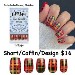 Red Aspen Plaid Press-On Nails - Red and Yellow